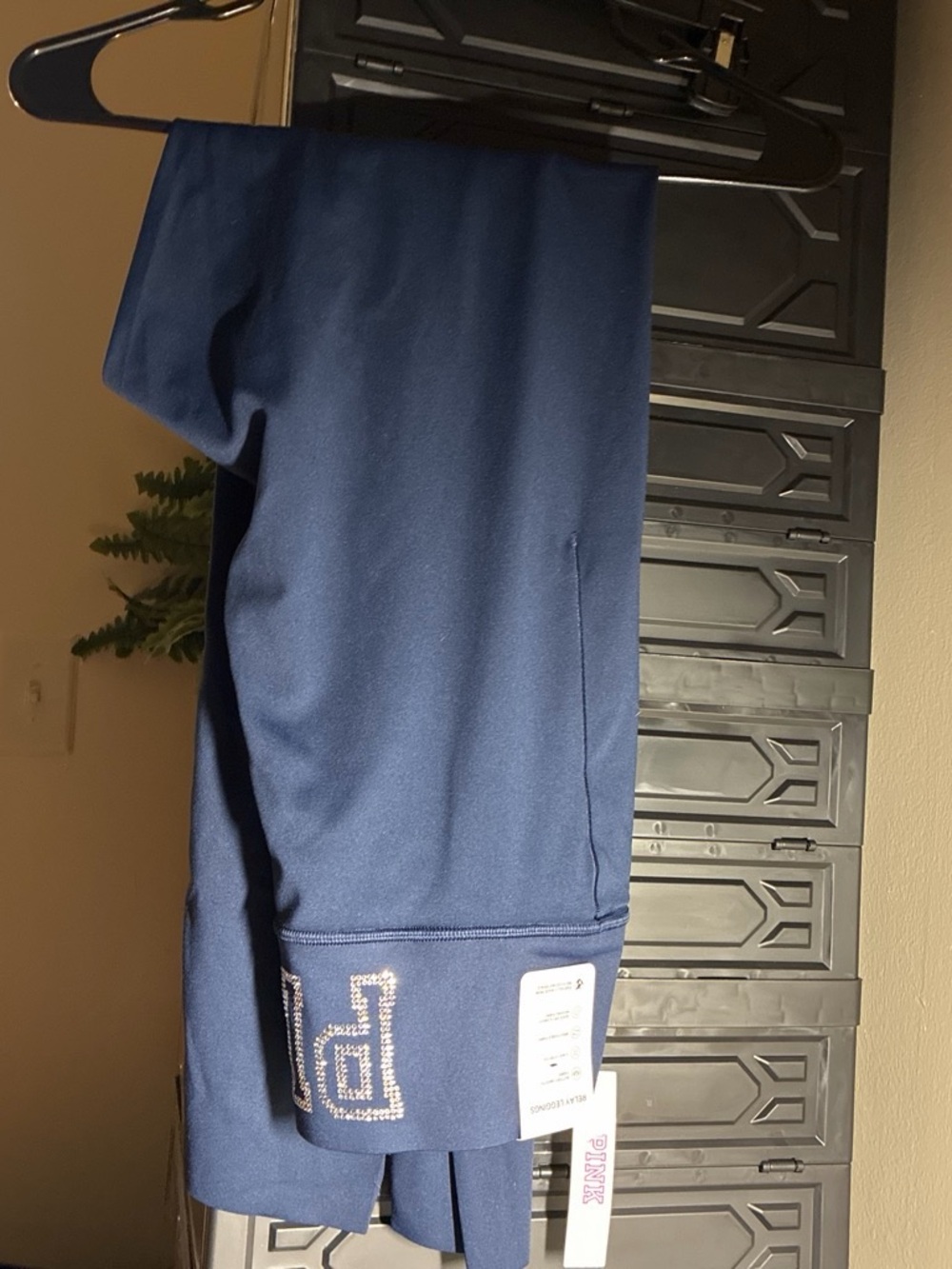 Victoria's Secret Navy Leggings with Embellished PINK Logo Cuff